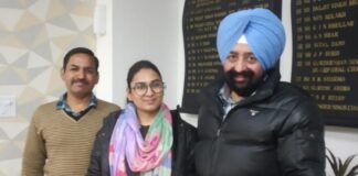 ਐਸ.ਐਸ.ਪੀ ਦਫਤਰ ਪਟਿਆਲਾ ਵਿਖੇ ਤਾਇਨਾਤ ਦਰਜਾ ਚਾਰ ਕਰਮਚਾਰੀ ਦੀ ਲੜਕੀ ਬਣੀ ਸੀ.ਏ