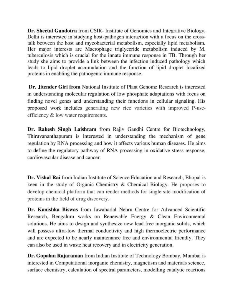 IISER Mohali scientist amongst 14 awarded Swarna Jayanti Fellowships