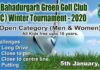 Bahadurgarh Green Golf Club winter golf tournament for men & women; open to all