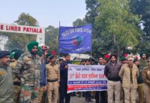 Police DAV school Patiala organized road safety awareness rally