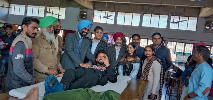 MRSPTU Physics department organized a blood donation camp in memory of Pulama martyrs