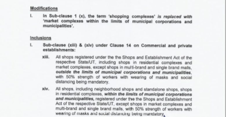 Good News-Govt allows certain categories of shops to open; condition applies