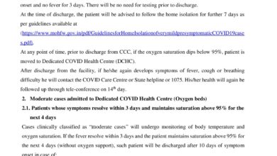 Govt revised the Covid 19 patient discharge policy
