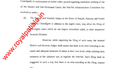 Punjab and Haryana High court issues order for court working