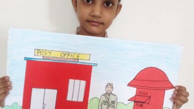 Students of Guru Nanak Foundation Public school showed creativity on postal day