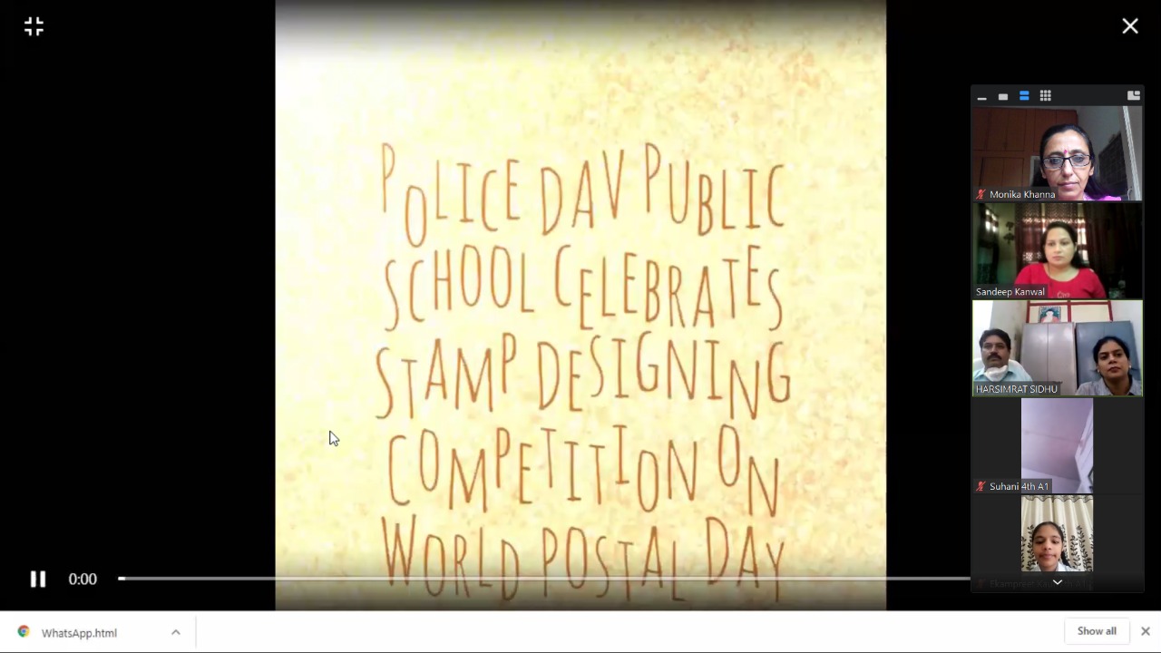 Police DAV public school virtually celebrated World postal day
