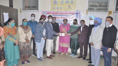 Covid test camp organized by Bhai Ghaniya Health Centre, Punjabi University-Dr Ragina