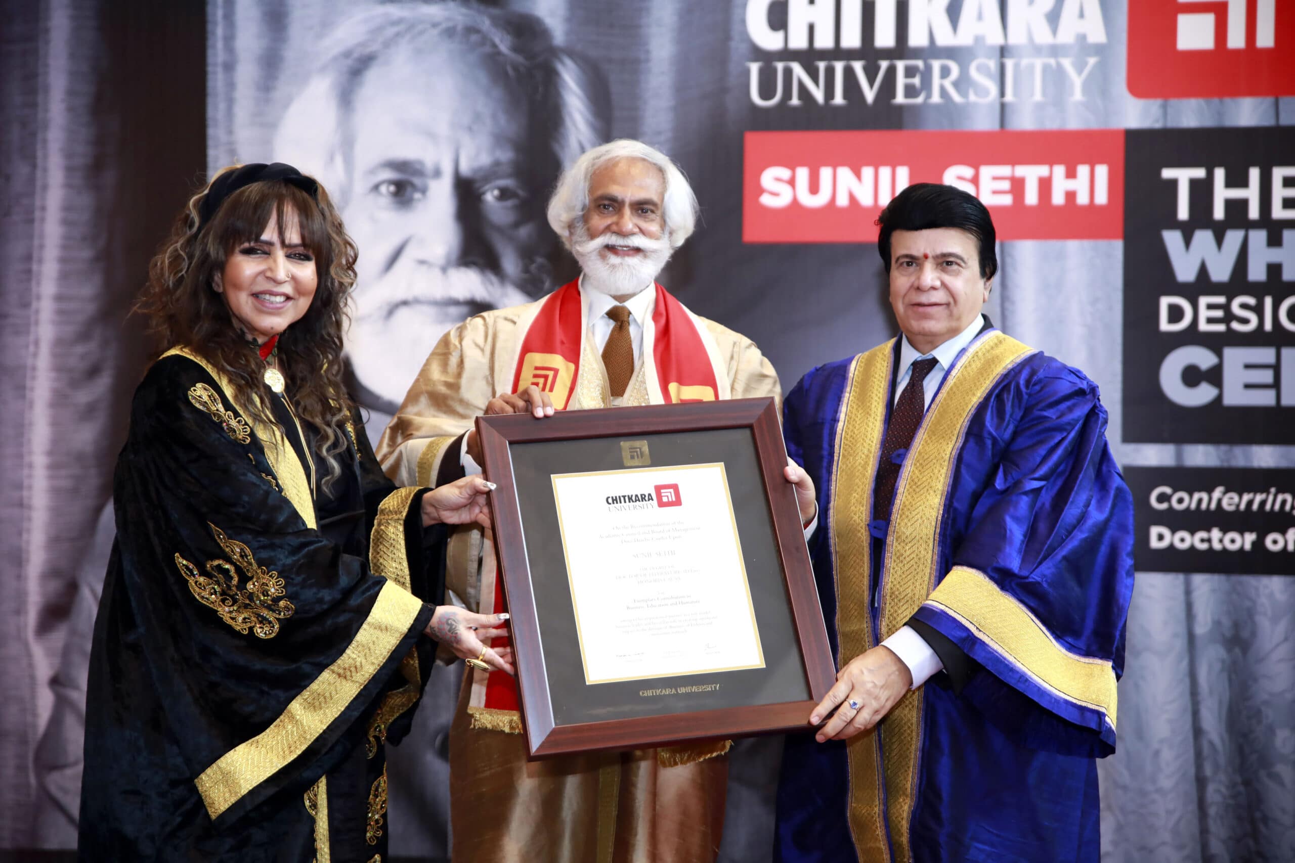 Hony doctorate conferred on FDCI president Sunil Sethi by Chitkara University