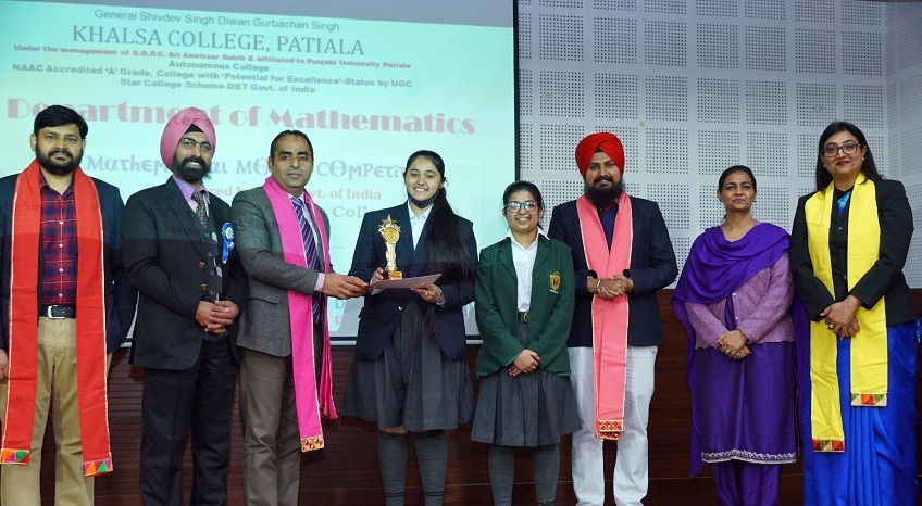 Inter College and Inter School mathematical model competitions organised at Khalsa College