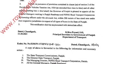 Illegal buses; govt authorized GMs to check; PRTC Bathinda GM removed 4 buses from routes