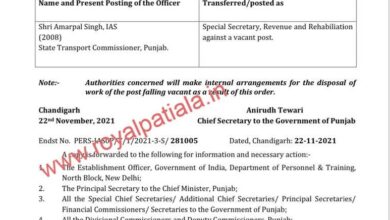 High profile IAS officer transferred in Punjab