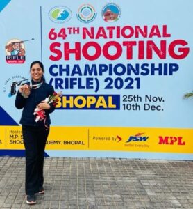 Mahek Jatana of MRSPTU brings laurels- won medals in  National Shooting Championship