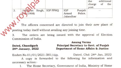 3 Punjab Police IGPs got new posting orders