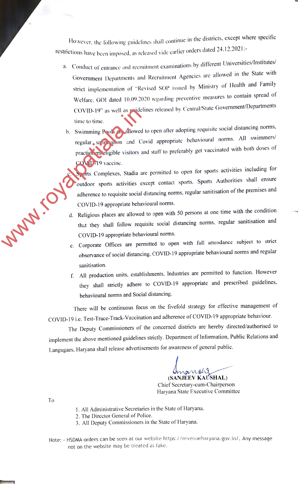 Covid restrictions- Haryana government issues “Mahamari Alert- Surakshit Haryana”
