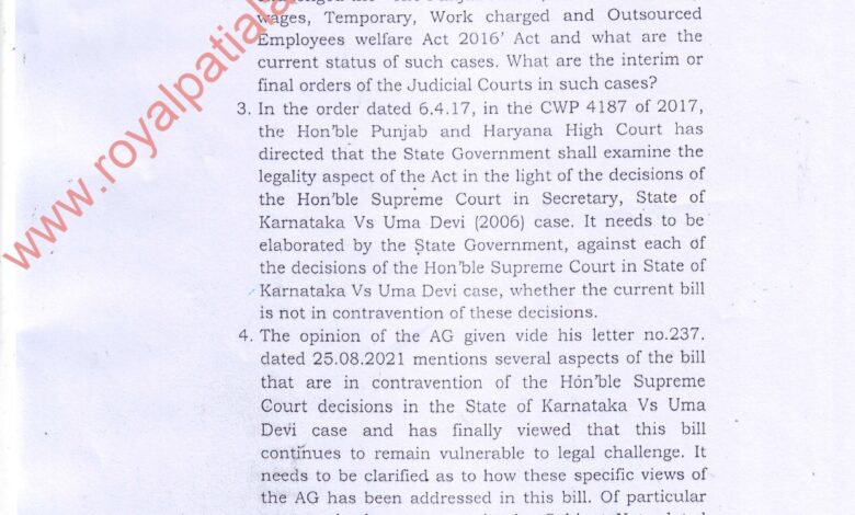 Governor reverts back on CM’s claim on regularization of contractual employees