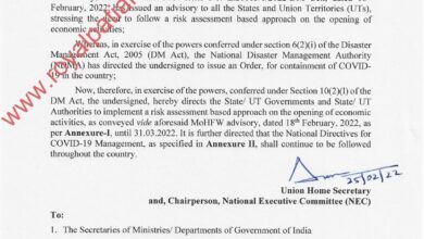 MHA issues new COVID 19 directives to States/UTs