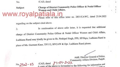 Punjab police officer got additional charge