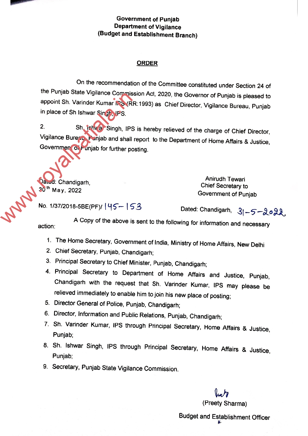 Punjab gets new Vigilance Bureau chief