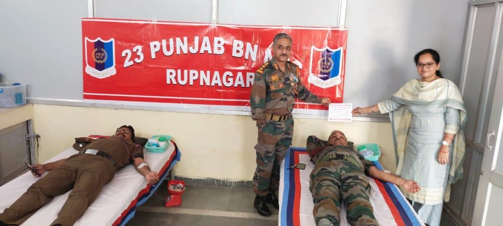 58 units collected during blood donation camp at NCC Academy Rupnagar