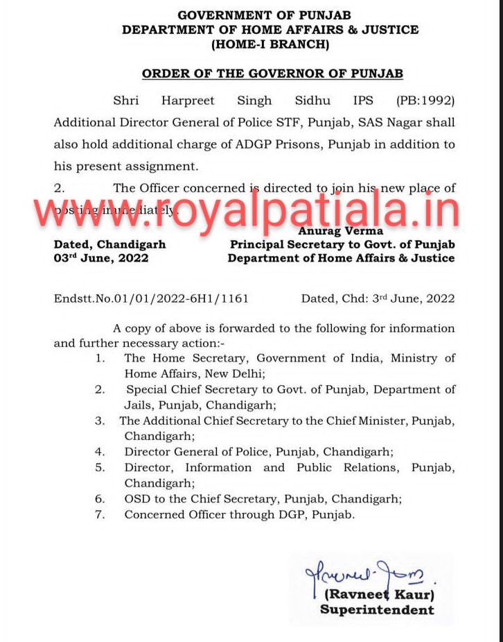 Punjab police ADGP gets additional charge