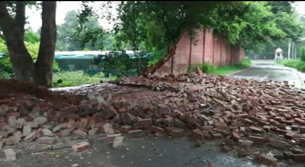 Capt Amarinder Singh’s New Moti Bagh Palace wall collapses 