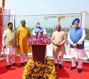 PM unveils National Emblem cast on the roof of the new Parliament Building