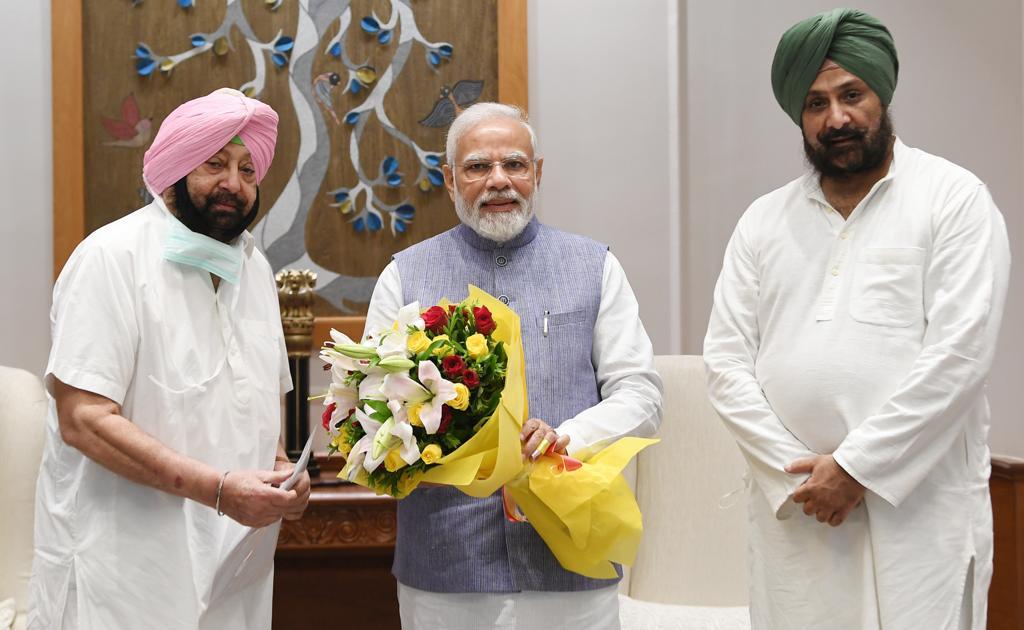 Capt Amarinder Singh along with his son met PM Modi