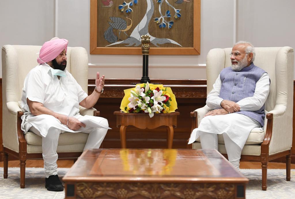 Capt Amarinder Singh along with his son met PM Modi