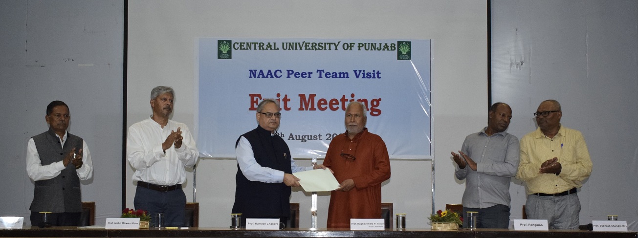 Five members NAAC Peer Team Visits Central University of Punjab
