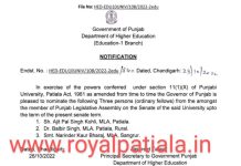 Punjab govt appointed three MLAs as Senate Members of Punjabi University , Patiala