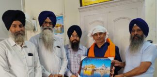 Er.Satinder Sharma honoured at Golden Temple