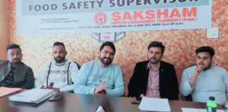 Saksham Edutech and Management Technology to provide special training to the food vendors of the Rupnagar