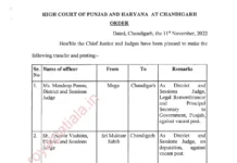 Judicial transfers- District and Sessions judges, Additional D&SJ transferred in Punjab