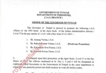 IAS Promotions-four Punjab Principal Secretaries promoted as Additional Chief Secretaries