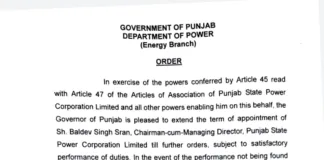 Punjab govt announces it decision on CMD, PSPCL