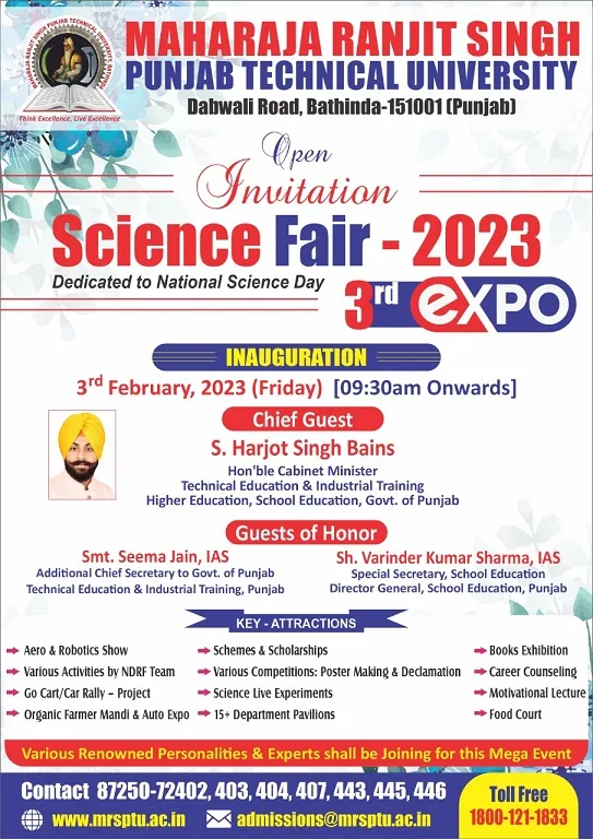 MRS-PTU to organize “Science and Tech 3rd Expo”; Aero Show and many more attractions for student