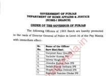 Promotions-Punjab police seven ADGP’s promoted as DGPs