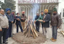 Rupnagar Press Club members celebrate Lohri festival with enthusiasm