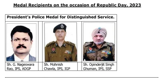 Republic day honour-18 Punjab police officers got President Police Medals