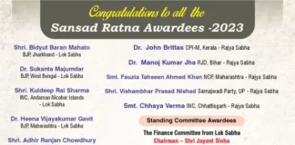 13 MPs conferred with Sansad Ratna Awards 2023