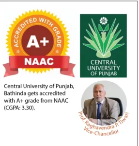 Red letter day in the history of Central University of Punjab, bags NAAC accreditation second time in a row