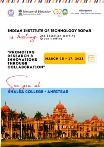 IIT Ropar to host G 20 event in Amritsar on ‘Strengthening research and innovation through collaboration’ 