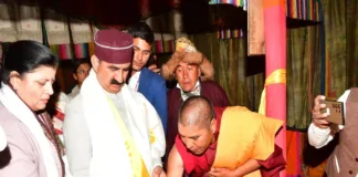 CM Visits Kee Monastery; announces Up-gradation of Meditation Centre at Kee