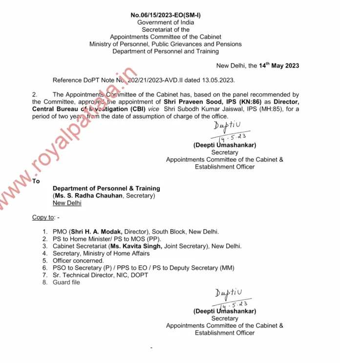 Born in North India, worked in South India now Parveen Sood  to look after Pan India as CBI chief 