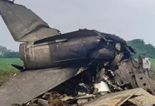 MIG-21 aircraft crashes; three people lost their lives-Photo courtesy- Deccan Herald