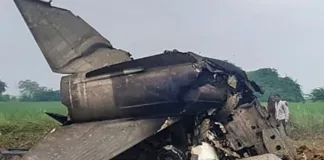 MIG-21 aircraft crashes; three people lost their lives-Photo courtesy- Deccan Herald