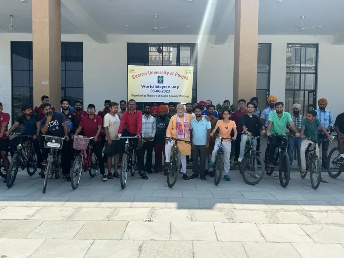 Central University of Punjab organised Cycle Rally to mark World Bicycle Day 2023