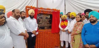 Harbhajan Singh ETO lays foundation stone for widening the Bela to Behrampur road