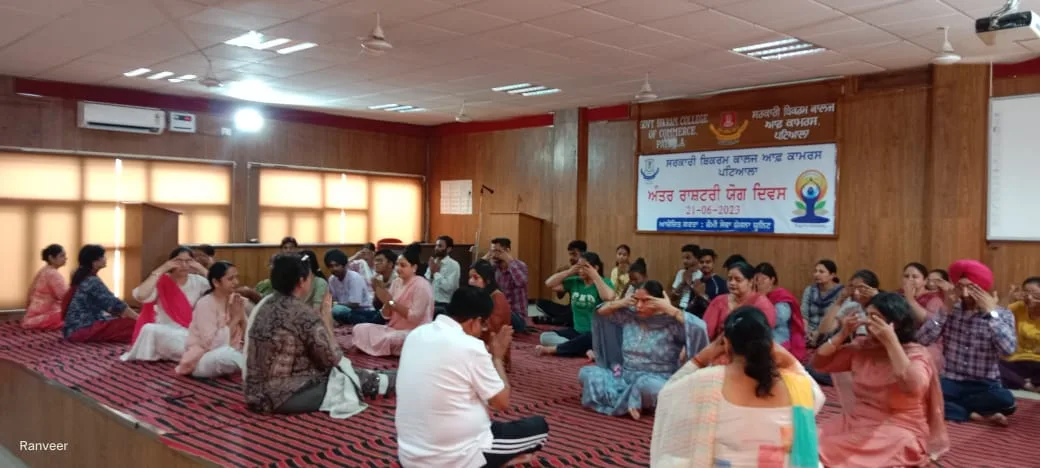 International Yoga Day at Government Bikram College of Commerce, Patiala