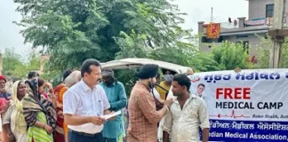 IMA Rupnagar organises medical camps for flood affected people, donates Rs one lakh